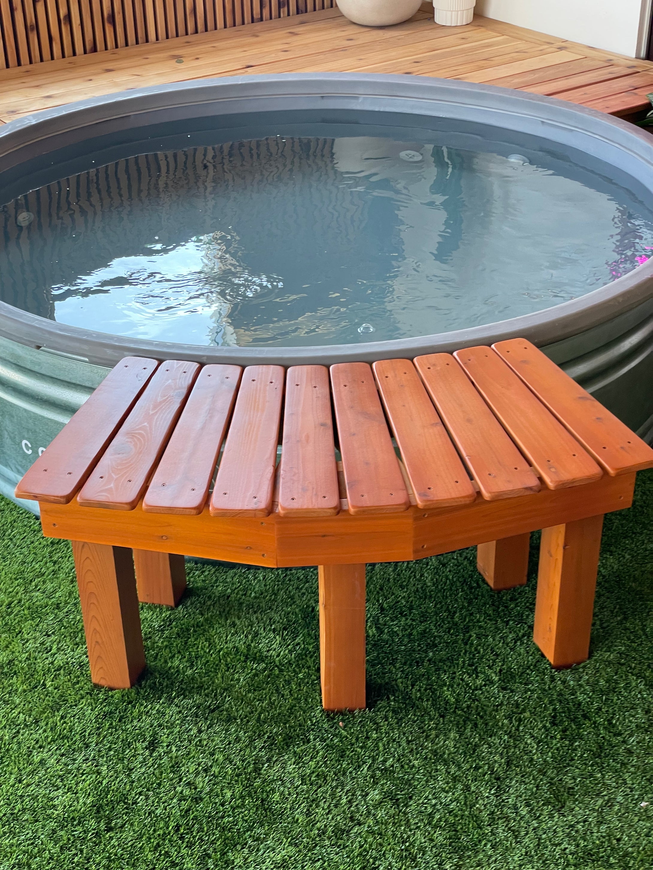 Curved Cedar Bench