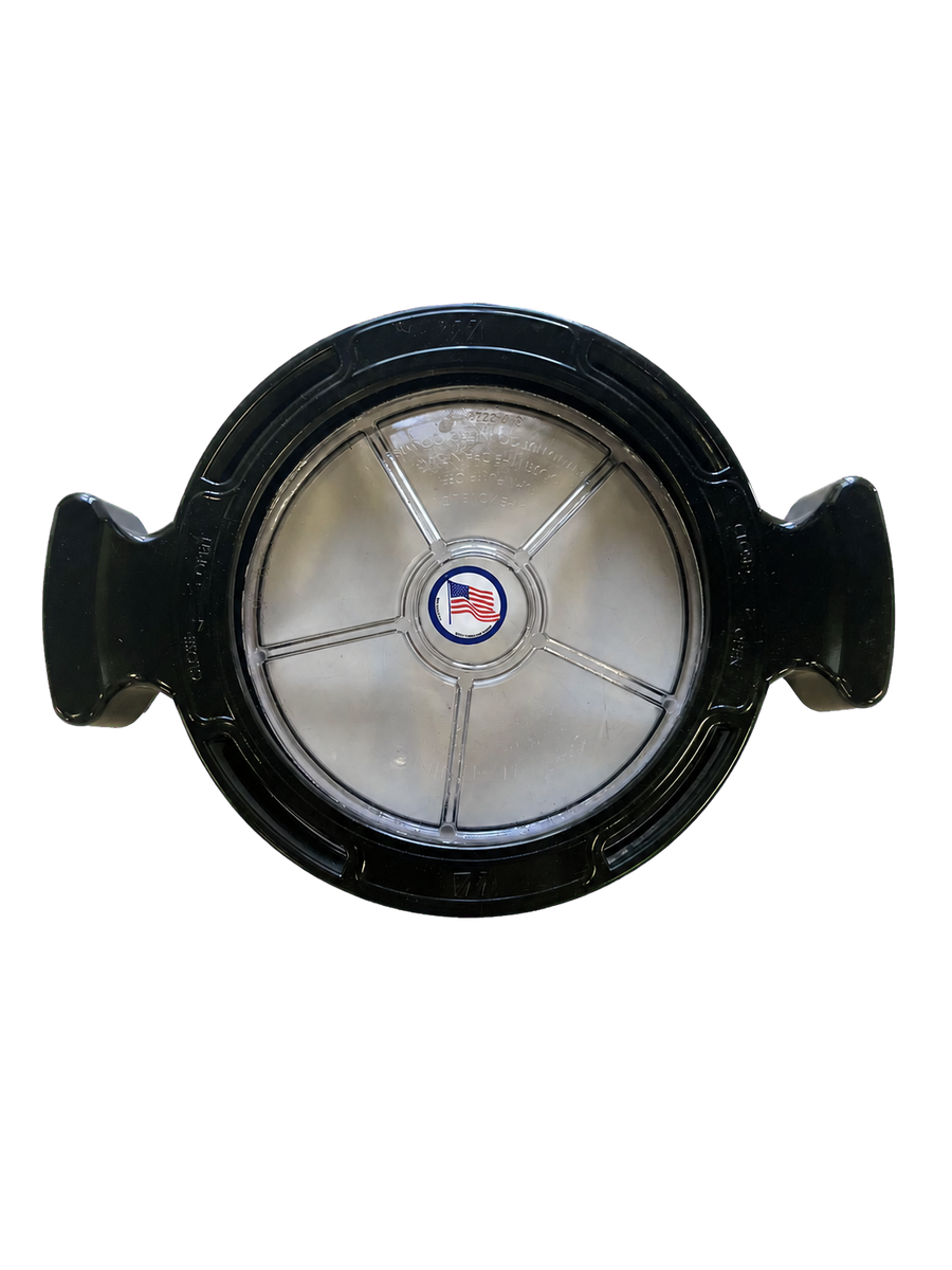 Clear pump pot lid with wing handles for Cowboy Pool filter pump
